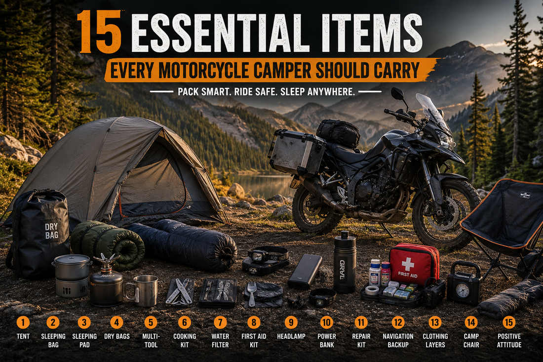 15 Essential Items Every Motorcycle Camper Should Carry for a Safe Adventure