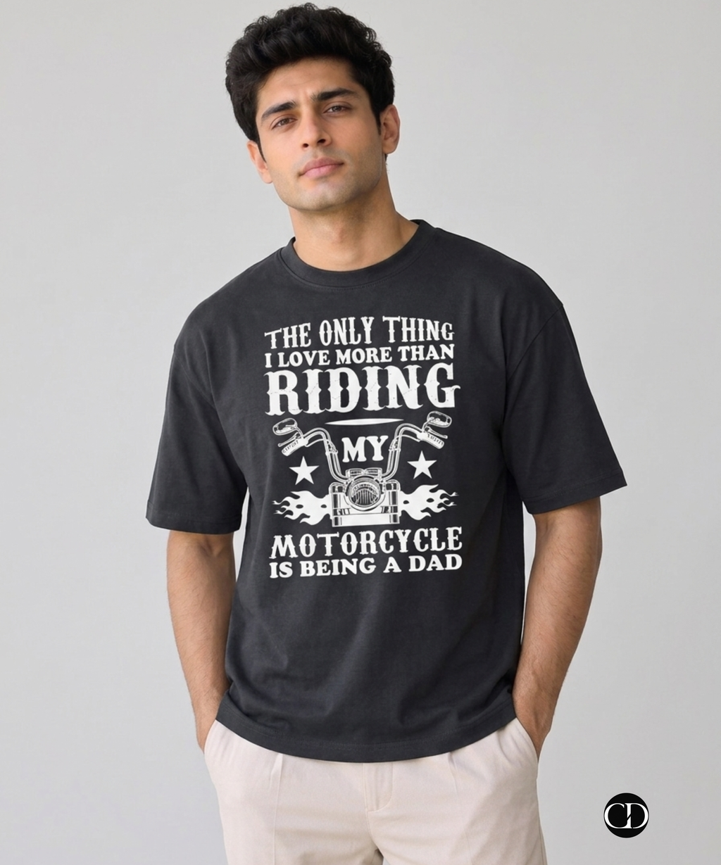 "Being A Dad" Motorcycle Unisex Oversized T-Shirt